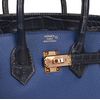 Hermès Birkin 25 Touch Blue Sapphire Togo / Blue Marine Matte Crocodile Alligator RGHW