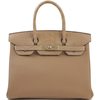 Hermès Birkin 25 Touch Chai Togo / Matte Crocodile Alligator Permabrass HW