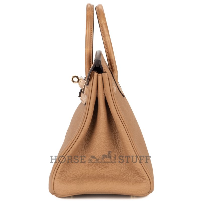 Hermès Birkin 25 Touch Beton Togo / Beton Matte Crocodile Alligator PHW