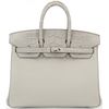 Hermès Birkin 25 Touch Gris Perle Togo / Matte Crocodile Alligator PHW