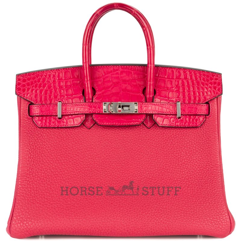 Hermès Birkin 25 Touch Beton Togo / Beton Matte Crocodile Alligator PHW