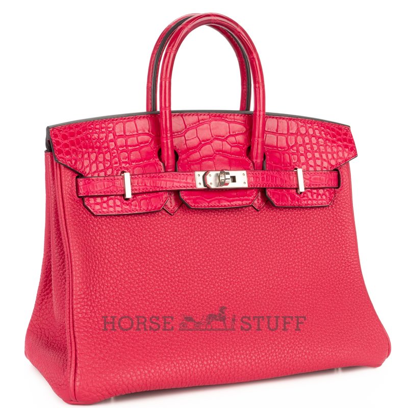 Hermès Birkin 25 Touch Beton Togo / Beton Matte Crocodile Alligator PHW