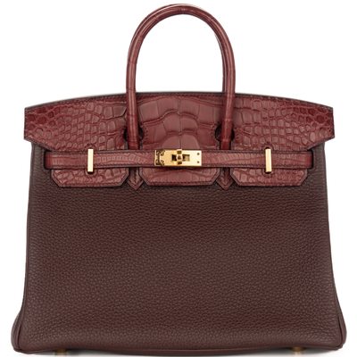 Hermès Birkin 25 Touch Rouge Sellier Togo / Rouge H Matte Crocodile Alligator GHW