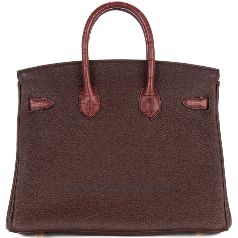 Hermès Birkin 25 Touch Beton Togo / Beton Matte Crocodile Alligator PHW
