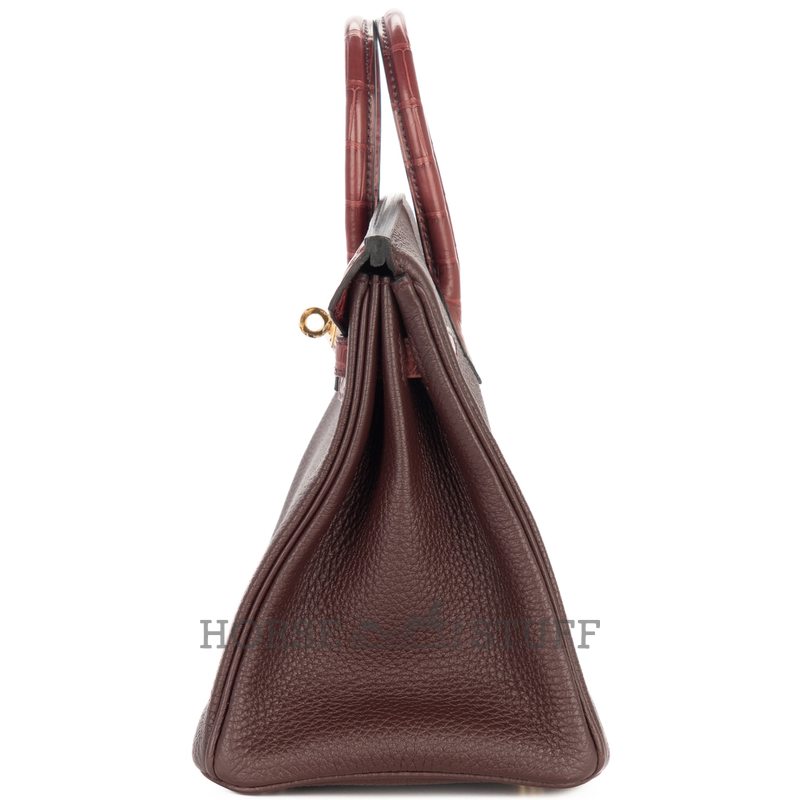 Hermès Birkin 25 Touch Beton Togo / Beton Matte Crocodile Alligator PHW