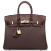 Hermès Birkin 25 Touch Rouge Sellier Togo / Rouge Sellier Matte Crocodile Alligator Permabrass