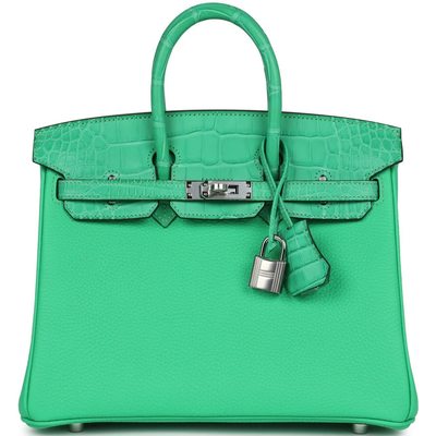 Hermès Birkin 25 Touch Vert Comics Togo / Matte Crocodile Alligator PHW