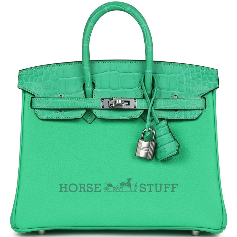 Hermès Birkin 25 Touch Vert Comics Togo / Matte Crocodile Alligator PHW