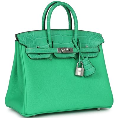 Hermès Birkin 25 Touch Vert Comics Togo / Matte Crocodile Alligator PHW