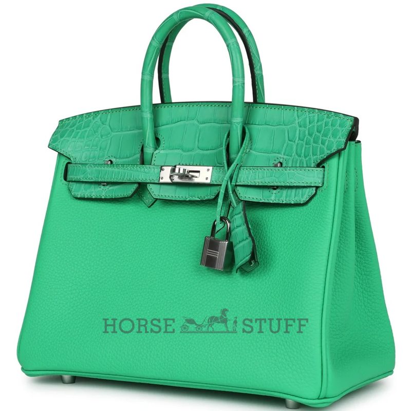 Hermès Birkin 25 Touch Vert Comics Togo / Matte Crocodile Alligator PHW