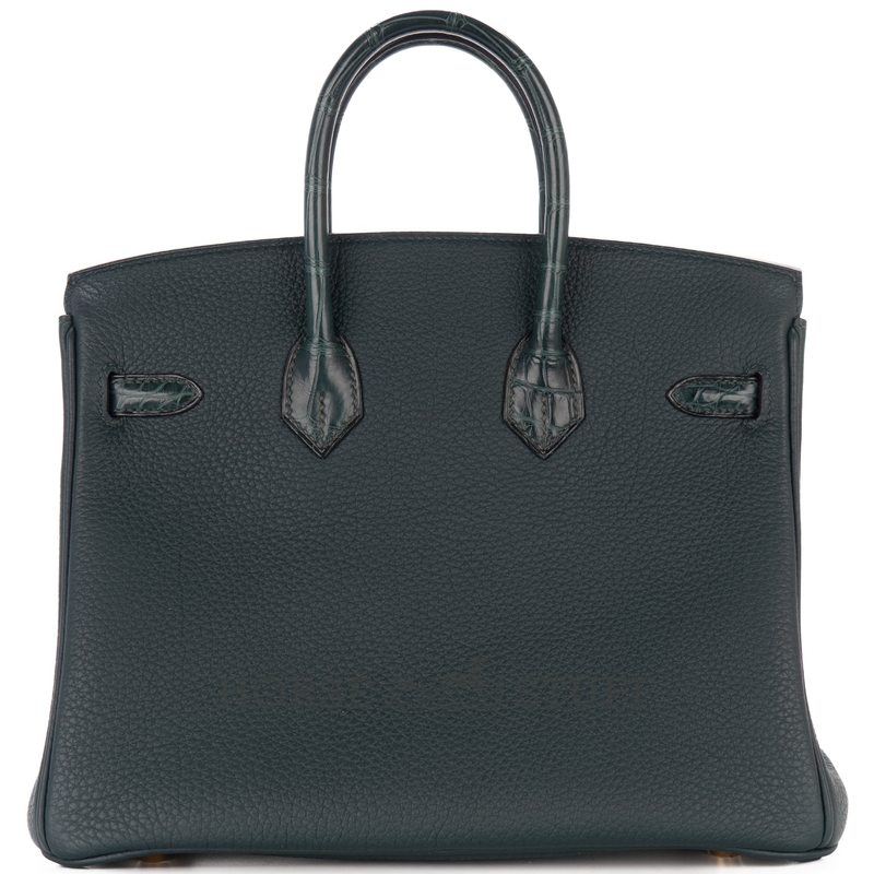 Hermès Birkin 25 Touch Beton Togo / Beton Matte Crocodile Alligator PHW