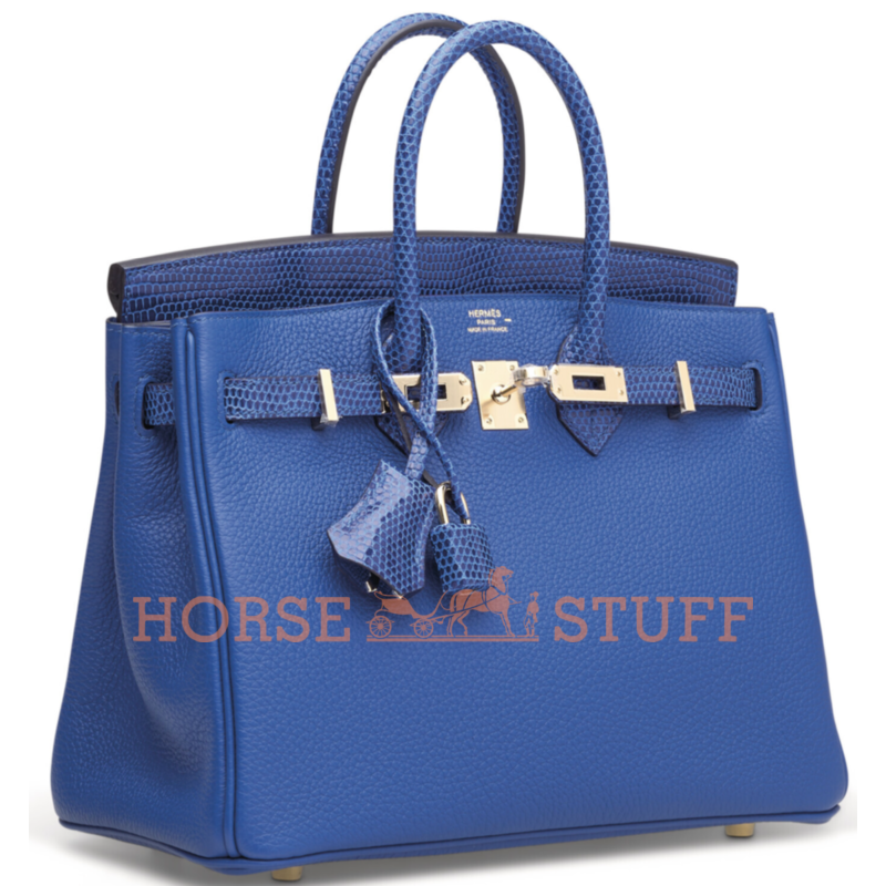 Hermès Birkin 25 Touch Blue de France Togo / Blue de France Shiny Niloticus Lizard Permabrass