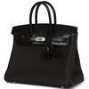 Hermès Birkin 25 Touch Black Togo / Black Shiny Niloticus Lizard PHW