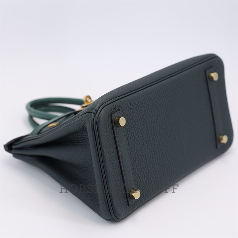 Hermès Birkin 25 Touch Vert Cypress Togo / Shiny Niloticus Lizard GHW