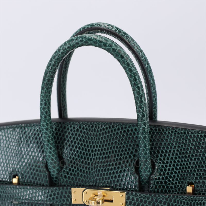 Hermès Birkin 25 Touch Vert Cypress Togo / Shiny Niloticus Lizard GHW