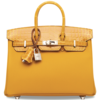 Hermès Birkin 25 Touch Jaune Ambre Togo / Jaune Ambre Lisse Crocodile Niloticus PHW