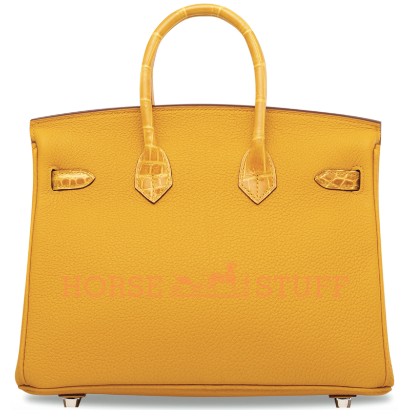 Hermès Birkin 25 Touch Jaune Ambre Togo / Jaune Ambre Lisse Crocodile Niloticus PHW