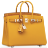 Hermès Birkin 25 Touch Jaune Ambre Togo / Jaune Ambre Lisse Crocodile Niloticus PHW