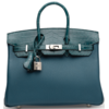 Hermès Birkin 25 Touch Vert Bosphore Togo / Vert Bosphore Lisse Crocodile Niloticus PHW