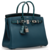 Hermès Birkin 25 Touch Vert Bosphore Togo / Vert Bosphore Lisse Crocodile Niloticus PHW