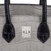 Hermès Birkin 25 Special Order HSS Gris Perle / Black Matte Crocodile Alligator BPHW