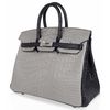 Hermès Birkin 25 Special Order HSS Gris Perle / Black Matte Crocodile Alligator BPHW