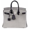 Hermès Birkin 25 Special Order HSS Gris Perle / Black Matte Crocodile Alligator BPHW