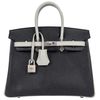 Hermès Birkin 25 Special Order HSS Black / Gris Perle Chevre BPHW