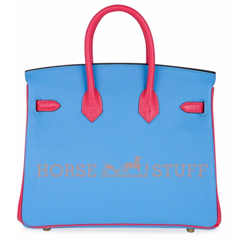 Hermès Birkin 25 Special Order HSS Blue Celeste / Rose Lipstick Chevre GHW