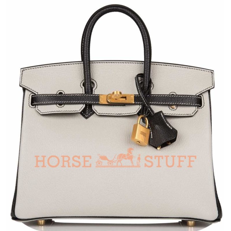 Hermès Birkin 25 Special Order HSS Gris Perle / Black Chèvre BGHW