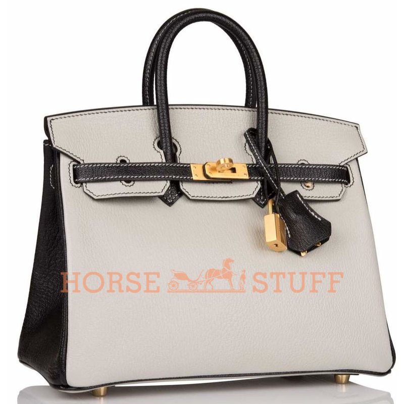 Hermès Birkin 25 Special Order HSS Gris Perle / Black Chèvre BGHW