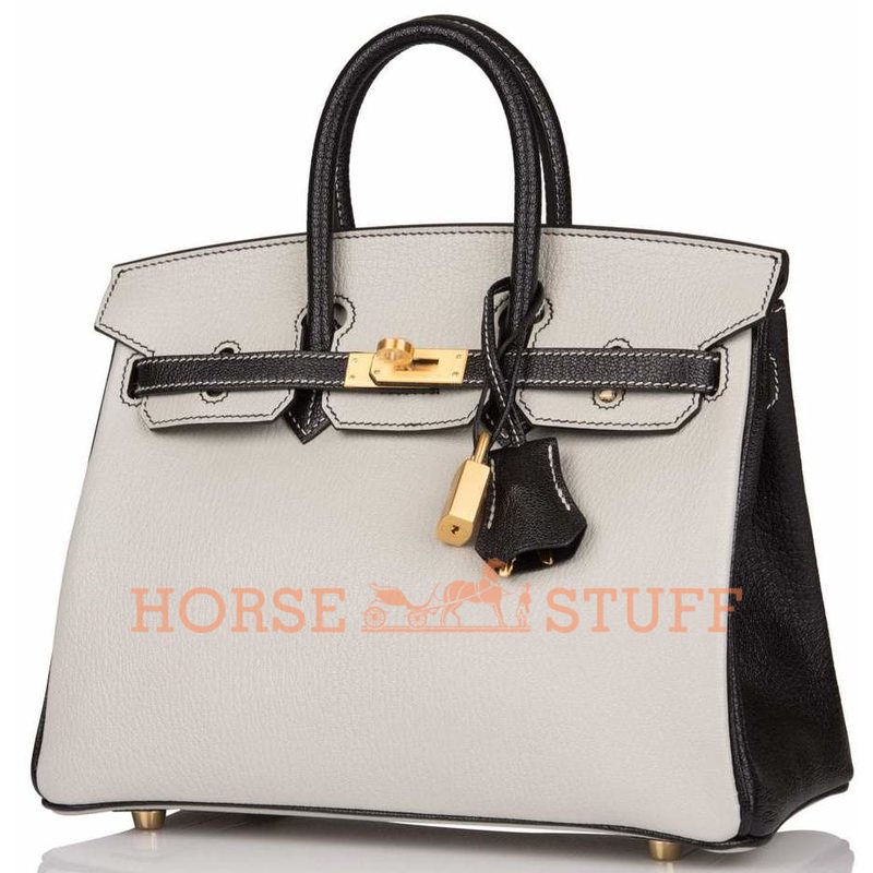 Hermès Birkin 25 Special Order HSS Gris Perle / Black Chèvre BGHW