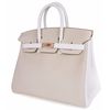 Hermès Birkin 25 Special Order HSS Craie / White Clemence RGHW