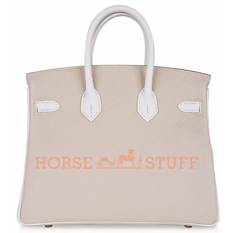 Hermès Birkin 25 Special Order HSS Craie / White Clemence RGHW