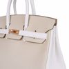 Hermès Birkin 25 Special Order HSS Craie / White Clemence RGHW