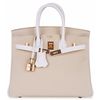 Hermès Birkin 25 Special Order HSS Craie / White Clemence RGHW