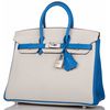 Hermès Birkin 25 Gris Mouette / Mykonos Clemence BPHW