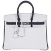 Hermès Birkin 25 Special Order HSS White / Blue Nuit Clemence BPHW