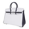 Hermès Birkin 25 Special Order HSS White / Blue Nuit Clemence BPHW