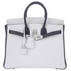 Hermès Birkin 25 Special Order HSS White / Blue Nuit Clemence BPHW