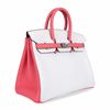 Hermès Birkin 25 Special Order HSS White / Rose Azalee Clemence BPHW