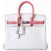 Hermès Birkin 25 Special Order HSS White / Rose Azalee Clemence BPHW