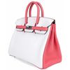 Hermès Birkin 25 Special Order HSS White / Rose Azalee Clemence BPHW