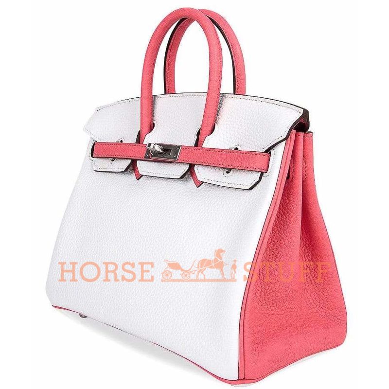 Hermès Birkin 25 Special Order HSS White / Rose Azalee Clemence BPHW