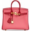 Hermès Birkin 25 Special Order HSS Rose Azalee / Rouge Casaque Epsom GHW