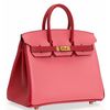 Hermès Birkin 25 Special Order HSS Rose Azalee / Rouge Casaque Epsom GHW