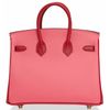 Hermès Birkin 25 Special Order HSS Rose Azalee / Rouge Casaque Epsom GHW