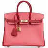 Hermès Birkin 25 Special Order HSS Rose Azalee / Rouge Casaque Epsom GHW