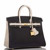 Hermès Birkin 25 Special Order HSS Black / Craie Togo BGHW