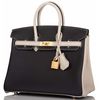 Hermès Birkin 25 Special Order HSS Black / Craie Togo BGHW